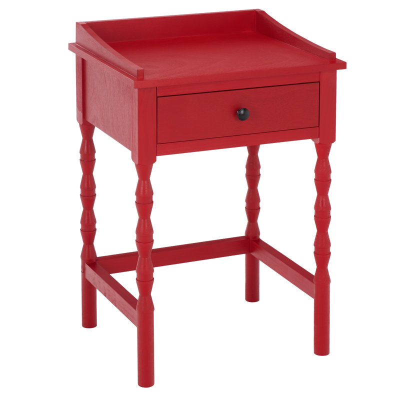 End Table, Bright Red