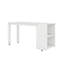 Lit mezzanine bas bas avec tablettes, armoire et bureau portatif à roulettes