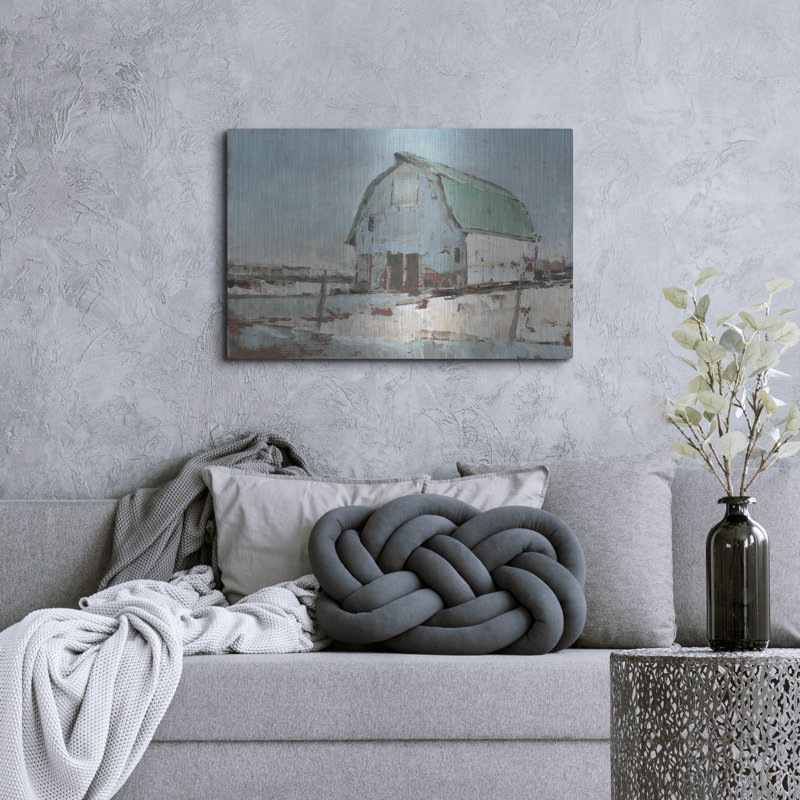 "Plein Air Barn I" par Ethan Harper, art mural en métal par Ethan Harper, H 24 po x l 36 po