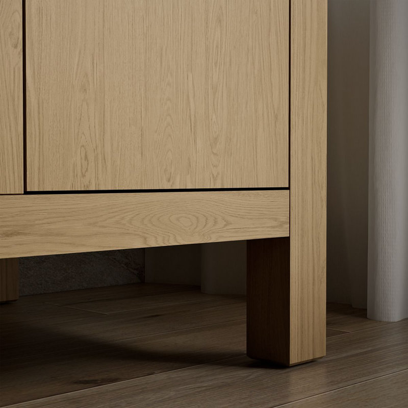 Kresla 48 In. Bathroom Vanity Cabinet With Sink And Quartz Top, Light Oak