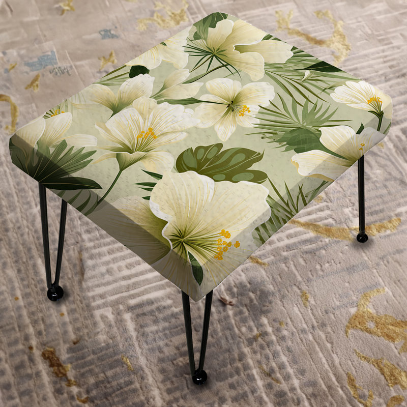 Tranquil Oasis Tropical Pattern I - Tropical Rectangle Ottoman