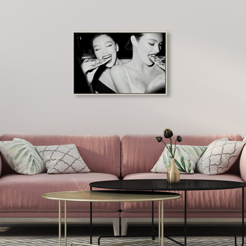 Midnight Mozzarella Print by Oliver Gal, 21"H x 31"W, Silver Floater Frame