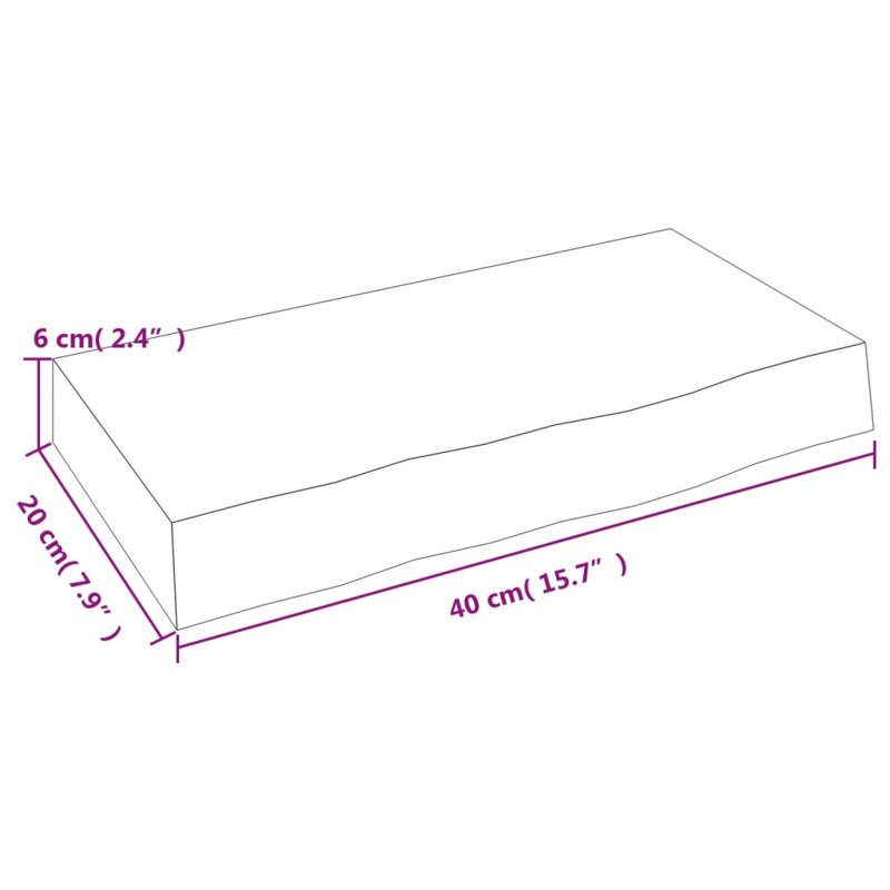 Clintonpark Oak Solid Wood Floating Shelf, 6 cm H x 40 cm W x 20 cm D