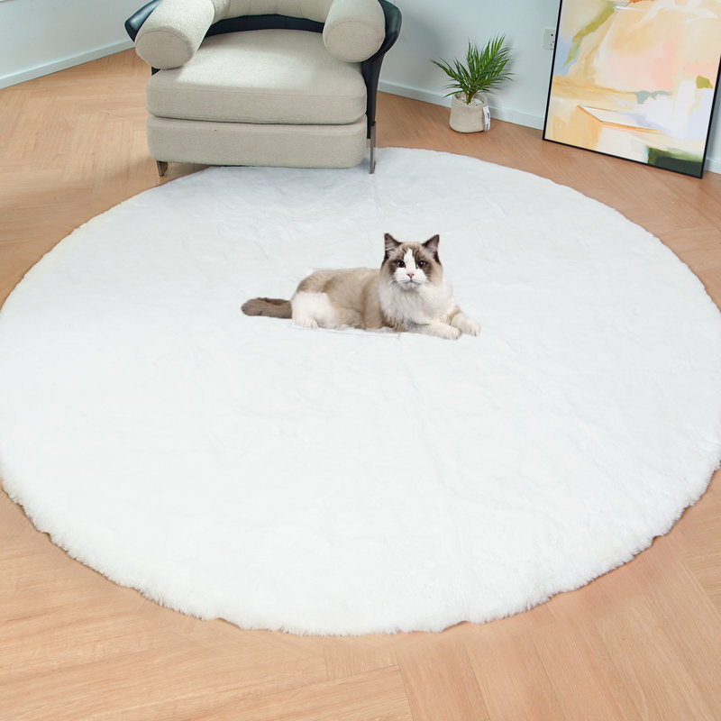 Tapis rond rond avec envers antidérapant Alsha, Rond 6 pi