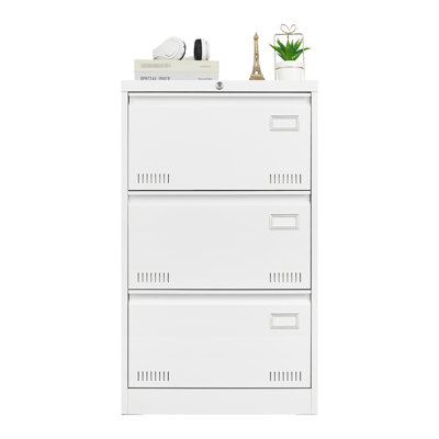 Classeur verrouillable en métal blanc