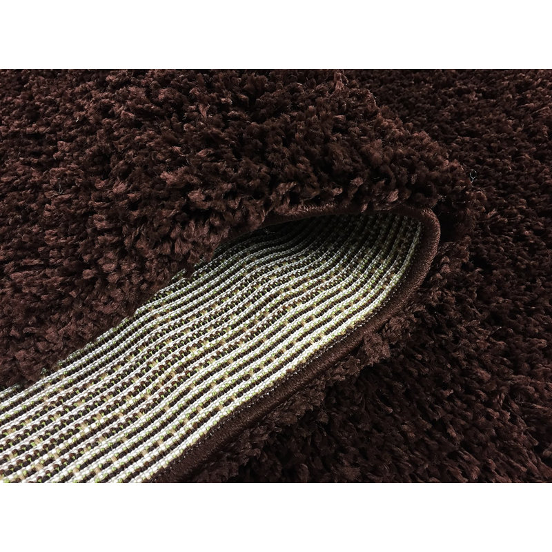 Tapis à poil long tissé à la machine avec options de taille et de couleur, Rectangle 4 pi 11 po x 6 pi 11 po
