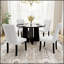 Ensemble de table de salle à manger 5 pièces, table moderne de 43 pouces avec 4 chaises rembourrées pour le confort et l'élégance dans n'importe quelle pièce-783643478-783643479