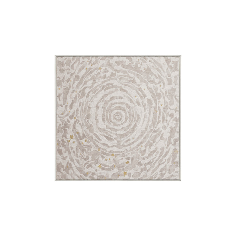 Machine Washable Beige Area Rug, Square 8'