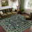Washable Floral Boho Area Rug Modern with Non-Slip Backing for Living Room Bedroom-Blue-863149436-869821752