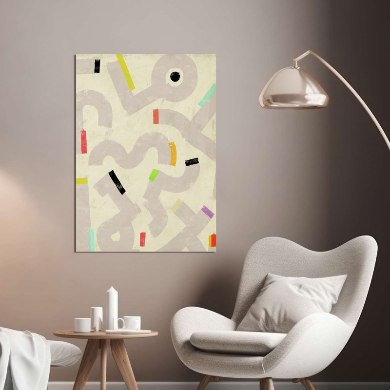 Geometric And Minimal Art: Funky Signs II by Kaj Rama - Wrapped Canvas Print, 100cm H x 70cm W