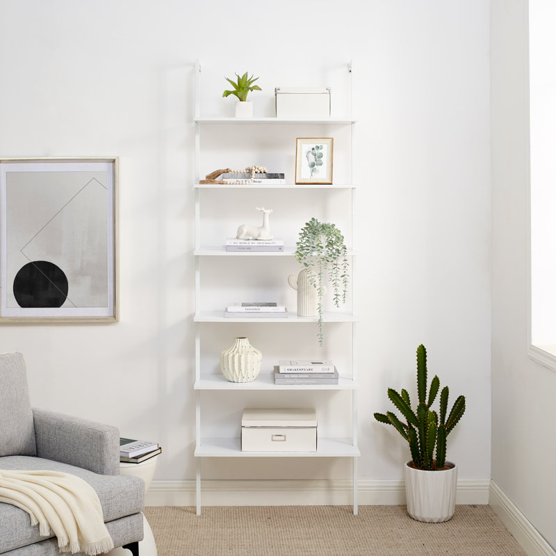 Kuiper 215cm/84.65inch 6 Tiers Ladder Bookshelf, White