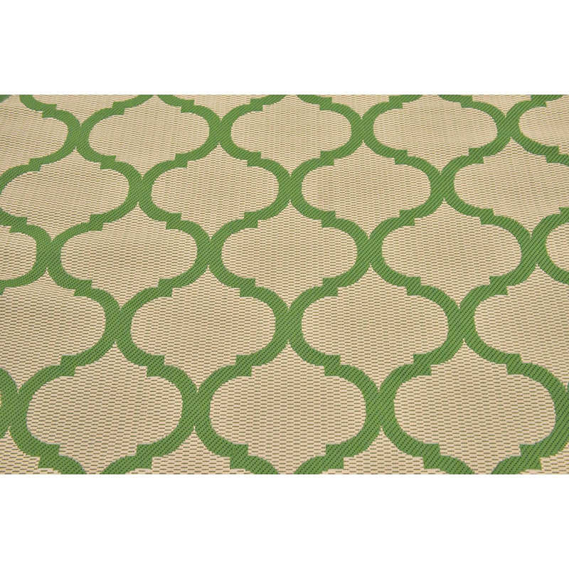 Outdoor Veranda Area Rug Grass Color, Rectangle 8' x 11'4"