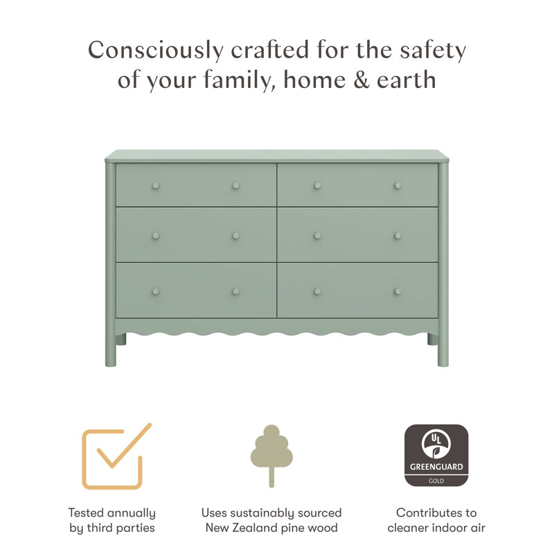 Swell 6-Drawer Assembled Dresser, Green