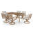 Michael 7-Piece Brown Aluminum Patio Dining Set With Rectangular Table, 6 Swivel Dining Chairs And Light Gray Cushions-122874537-122874535
