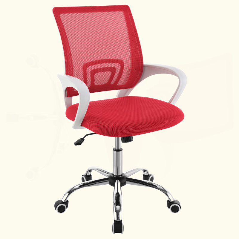 Chaise de bureau rembourrée et réglable pour bureau à domicile, Rouge