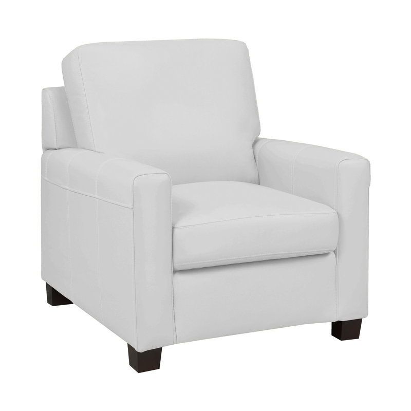 Fauteuil en cuir Anum, Cuir gris argenté