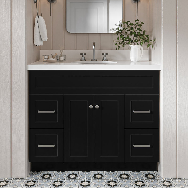 Ensemble de meuble-lavabo simple 43 po Abell, Noir