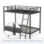 Lit superposé simple au-dessus d'un lit simple en métal robuste avec une construction durable et une conception peu encombrante pour les personnes et les adultes