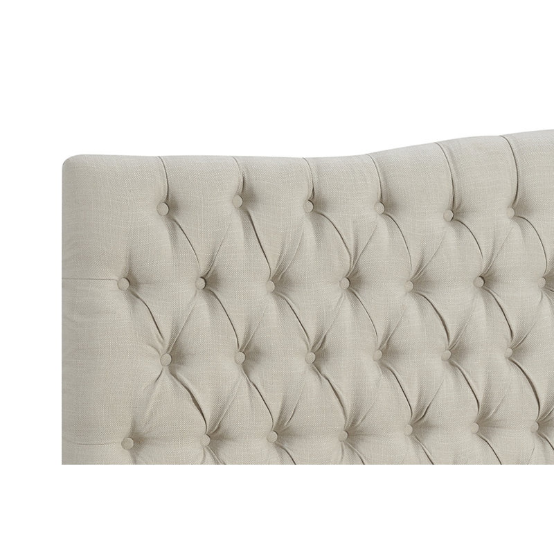 Tête de lit capitonnée rembourrée Elle, Beige, Très grand