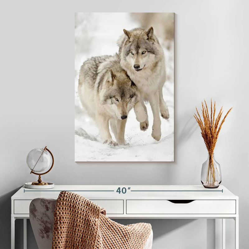 Brampt Playful Gray Wolves, 30" H x 20" W