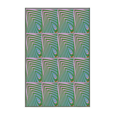 Tapis vert/gris à motifs