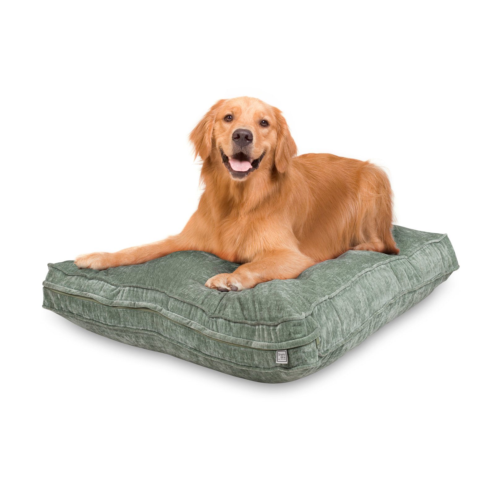 Alek Dog Bed, Green, Small (26” X 18” X 3")
