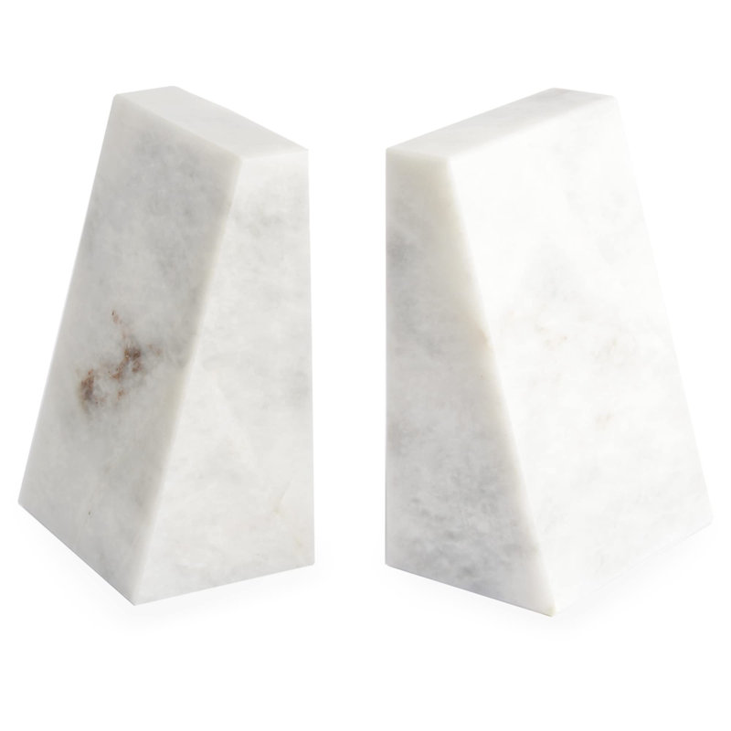 Marble Bookends, White