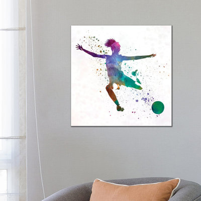 Woman Soccer Player 03 by Paul Rommer - Painting on Canvas