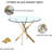 Modern 36" Round Dining Table for 2 4 People, Glass Kitchen Dining Room Table with Metal Cross Legs, Space Saving Circle Dinner Tables for Dining Room, Kitchen, Living Room-1038020668