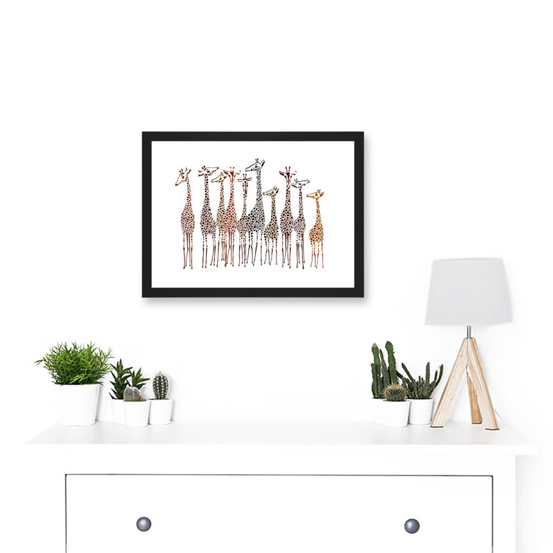 Group Of Giraffes Animals Nature - Single Picture Frame Painting