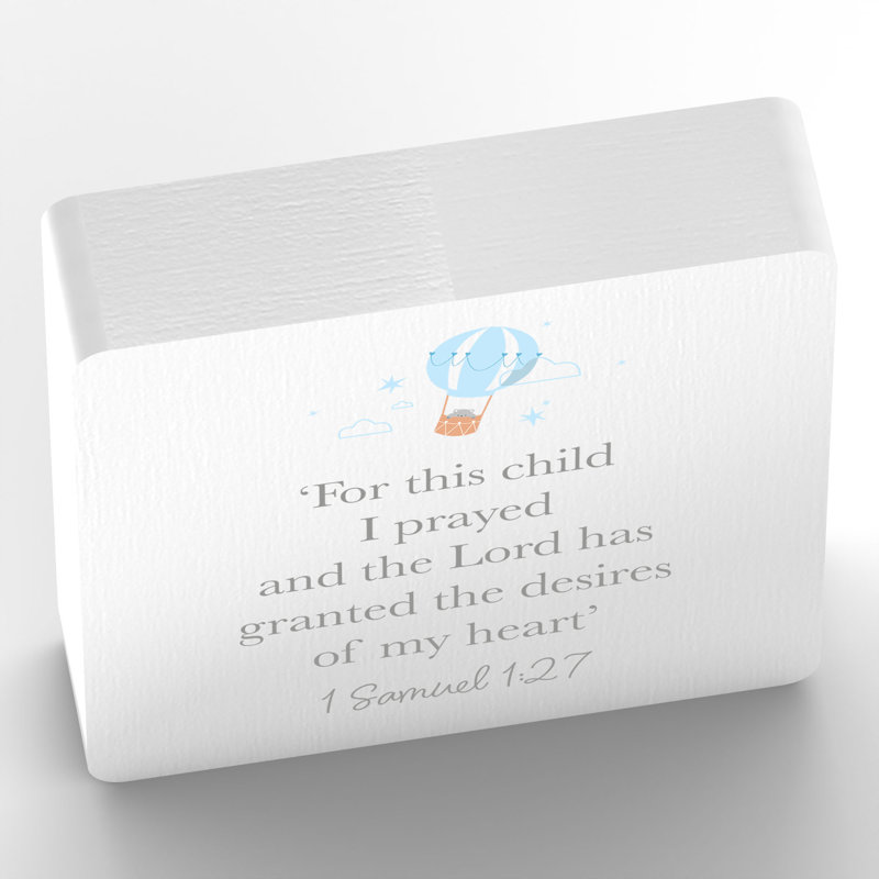 Rillie Text & Numbers Letter Block, White/Blue