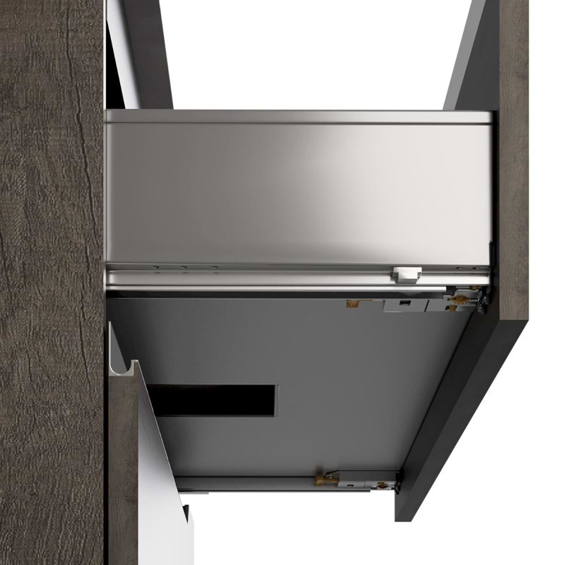 Duo 24" Single Vanity With Integrated Ceramic Top, Weathered Oak, White, 24"