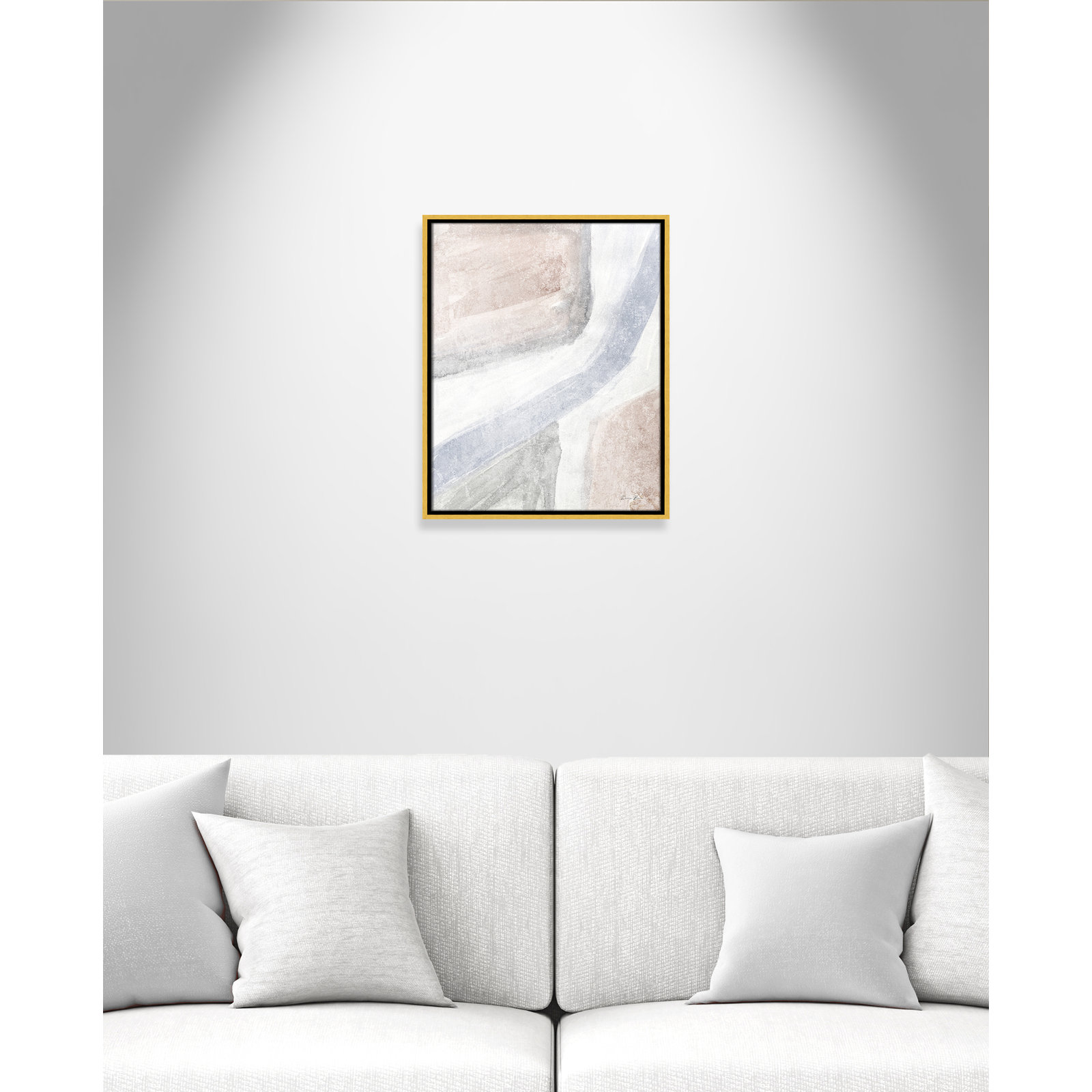 Helmsford "Soften 1" Painting, 21.5" H x 17.5" W x 2" D, Gold