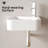 Floating Bathroom Sink Wall Mounted - Rectangle Vessel Sink 14" X 10" Small Modern Bathroom Wall Hung Sink White Porcelain Ceramic Vessel Vanity Sink With Faucet &Drain