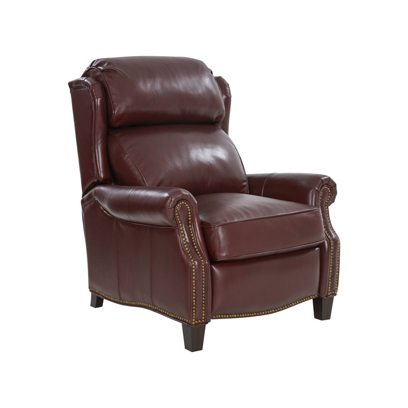 Foxton Recliner, Burgundy Genuine Leather