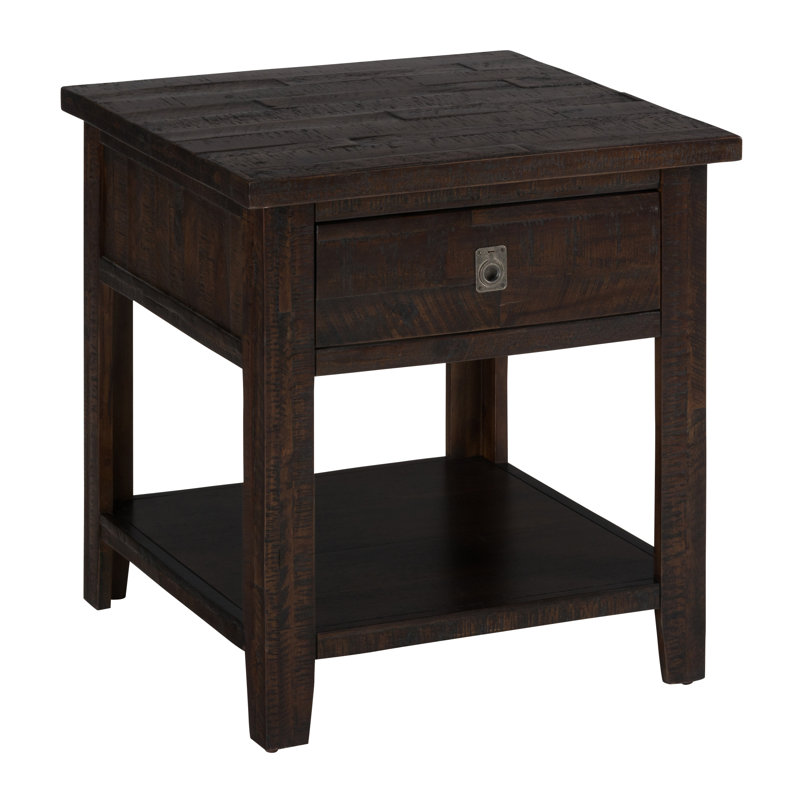 Zytavion Solid Wood End Table with Storage