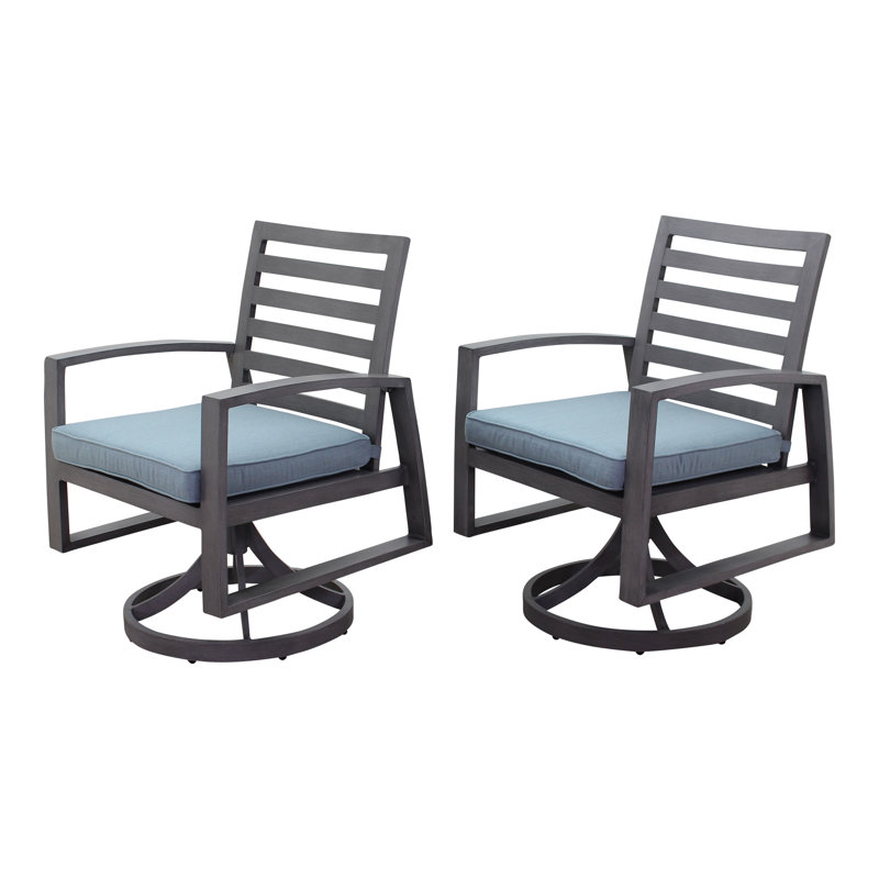 Chaise de patio pivotante avec coussin