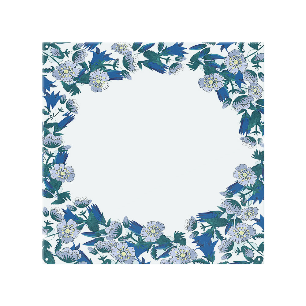 Winter Blue Flowers Splash Back