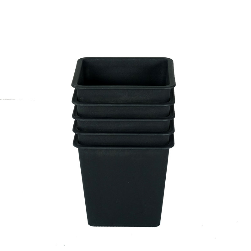Pot de plante de jardin 5 po carré - pots de jardin en plastique avec drainage (paquet de 5), H 4,7 po x l 5 po x P 5 po