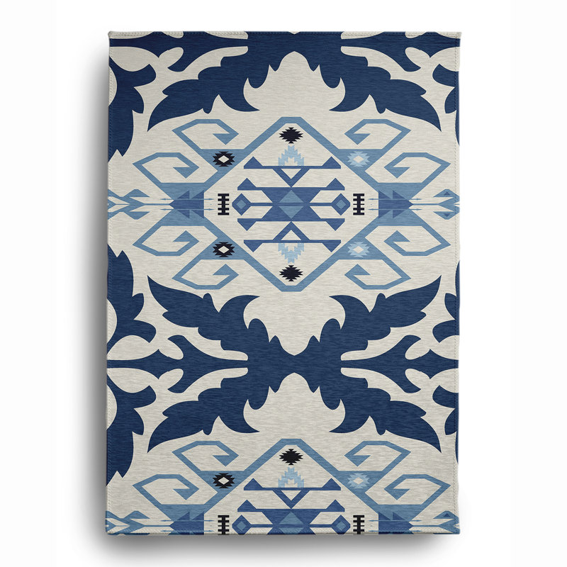 Chenille Ikat Indoor Rug, Rectangle 4' x 6'