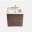 Meuble-lavabo de salle de bain avec 3 trous de robinet, meuble-lavabo autoportant moderne de grande capacité, lavabo intégré sans drain et robinet, pré-assemblé