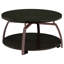 Table basse ronde gris foncé et nickel noir