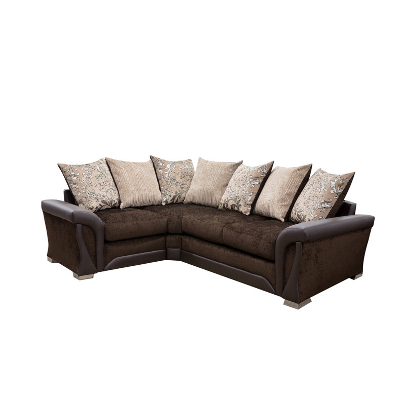 Bracamonte 4 Seater Corner Sofa , Left facing, Brown/Brown