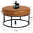 31.5'' Round Upholstered Ottoman with Storage Iron Frame-1053758103