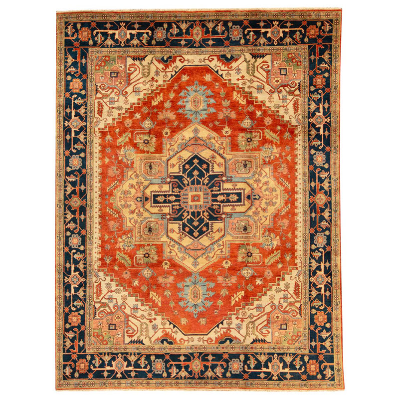 Wool Oriental Area Rug in Blue
