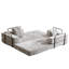 Convertible Carpet Sofa Bed With Backrest Support And Armrests-1809177431