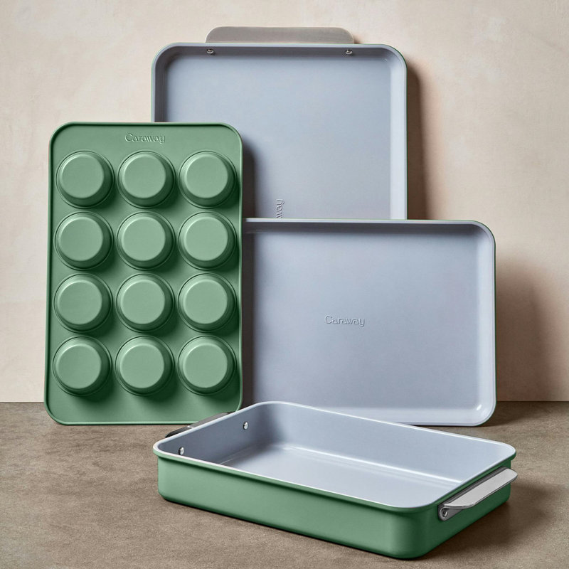 Caraway Non-Toxic Nonstick Ceramic Half Bakeware Set, Sage