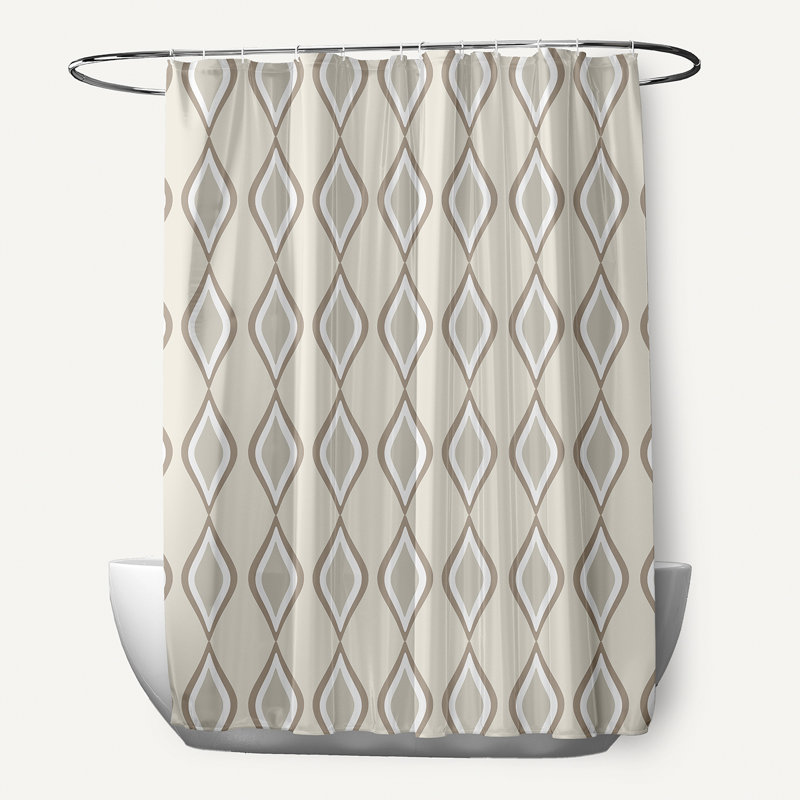 Rideau de douche simple Diamond, Bisque / lin / avoine