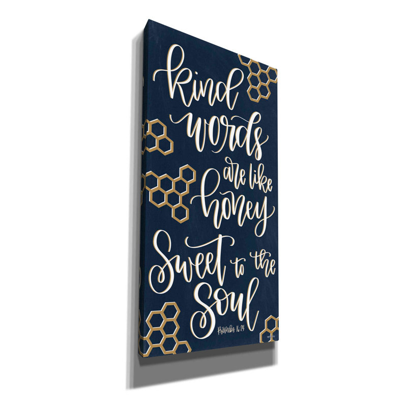«Kind Words» par Imperfect Dust, art mural sur toile, H 24 po x l 12 po x P 0,75 po