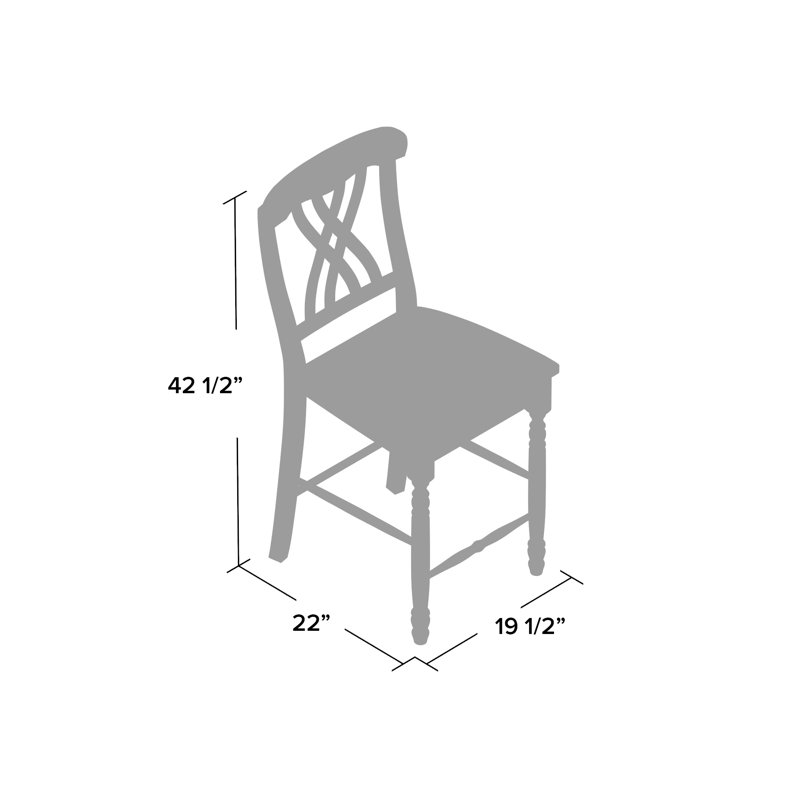 Chipps Solid Wood Counter Stool, Antique Black